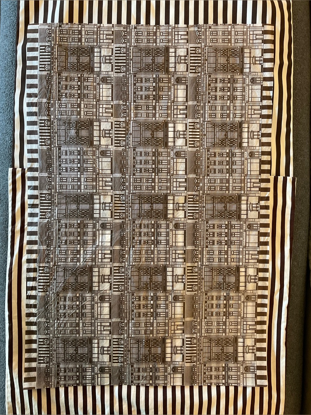 Two Large Sheets of Henri Bendel Architecture Tissue Paper - EUC